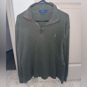 Ralph Lauren Estate-Rib Quarter-Zip Pullover. Size Large. Color Alpine Heather.